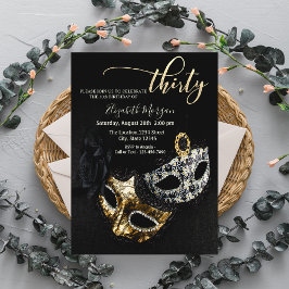Masquerade, Masque Black 30. Geburtstag Einladung