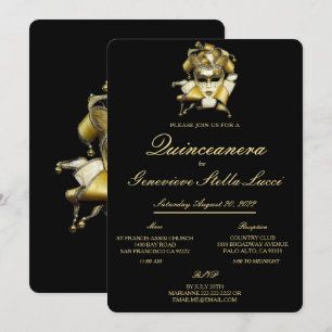 Masquerade Masque Quinceañera Party Invitation