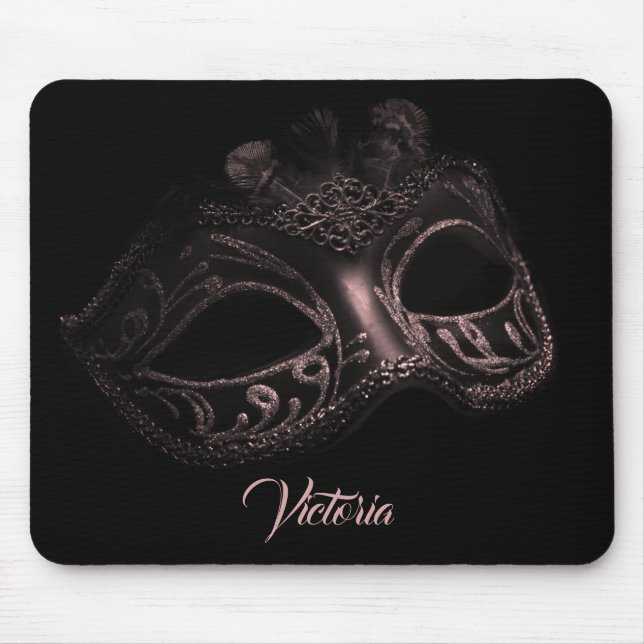 Masquerade Mit Monogramm Mousepad (Vorne)