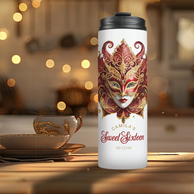 Masquerade Motif Sweet 16 Red Gold ID1032 Thermosbecher (Von Creator hochgeladen)