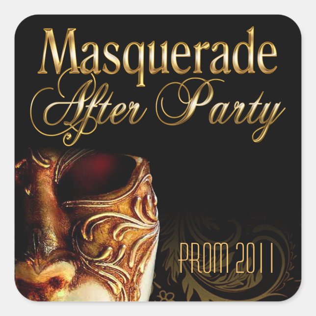 Masquerade nach Party Prom 2011 Quadratischer Aufkleber (Vorderseite)