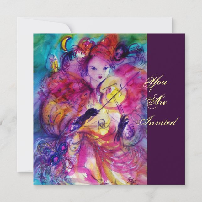 MASQUERADE NIGHT PARTY EINLADUNG (Vorderseite)