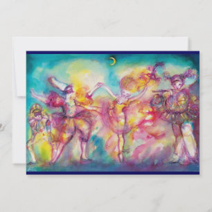 MASQUERADE-PARTY, Champagner, metallisch Einladung