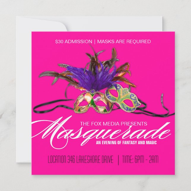 Masquerade-Party Einladung (Vorderseite)