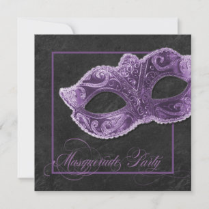 Masquerade Party Einladung - Violett und Schwarz
