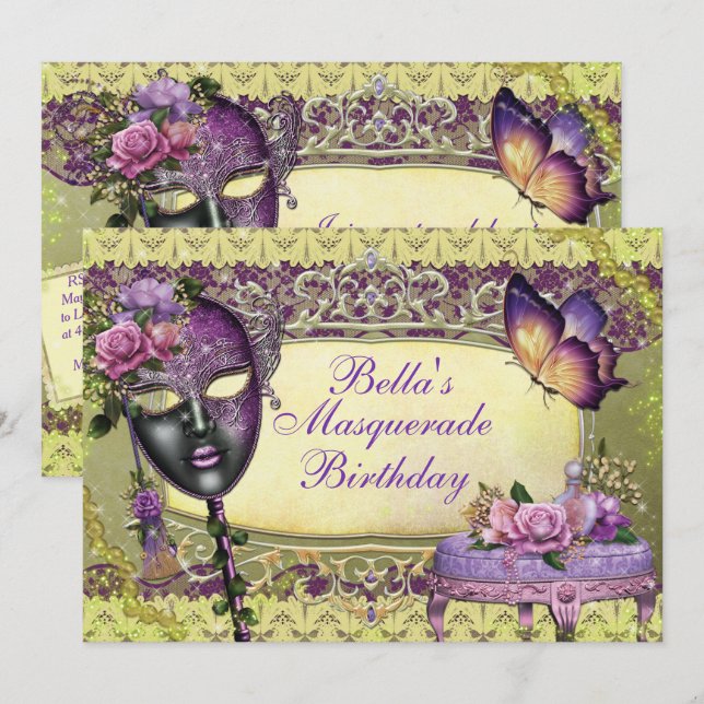Masquerade-Party Einladungen (Vorne/Hinten)