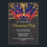 Masquerade Party Magisches Nachtrot Einladung<br><div class="desc">Masquerade Party Magical Night Red Gold Blue Einladung. Mask Birthday Party. Mardi Gras. Red, Gold und Blue Glitzer Feather Peak. Süß 16 Sechzehn. Hintergrund der Zwischenablage. Jedes Alter. Für weitere Anpassungen klicken Sie bitte auf die Schaltfläche "Anpassen" und verwenden Sie unser Designwerkzeug, um diese Vorlage zu ändern</div>