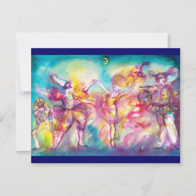 MASQUERADE-PARTY, Mardi-Gras-Masken, Tanz, Musik (Vorderseite)
