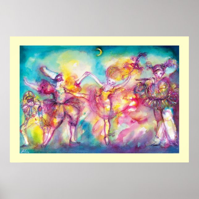 MASQUERADE-PARTY, Mardi-Gras-Masken, Tanz, Musik Poster (Vorne)