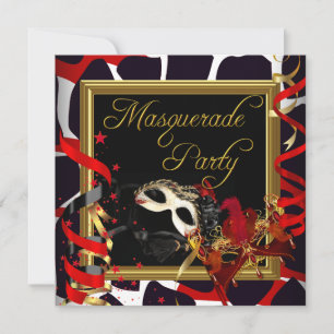 Masquerade Party Masken Gold Wild Red Black Einladung