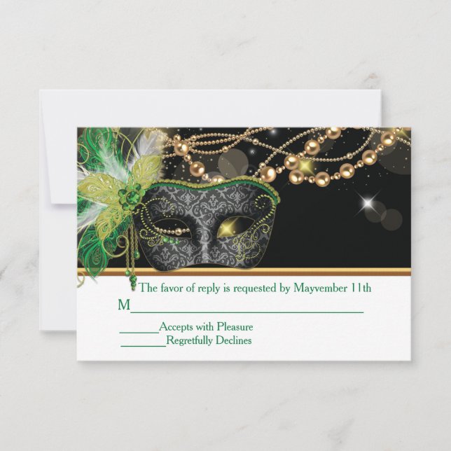 Masquerade Party RSVP Insérer des cartes (Devant)