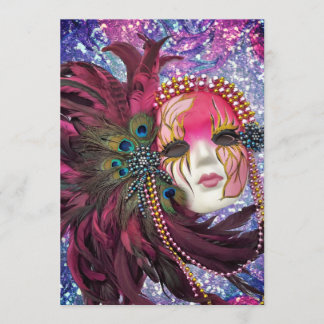 Masquerade Party - Silvester - Quinceanera Einladung