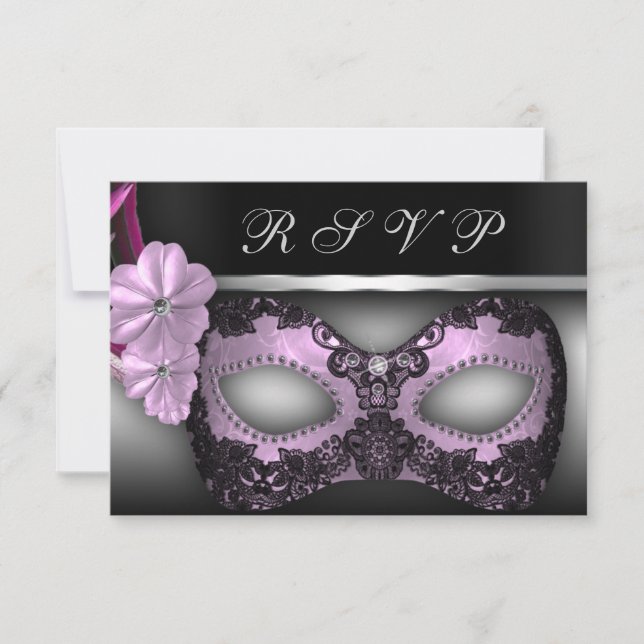 Masquerade Party UAWG Invite RSVP Karte (Vorderseite)