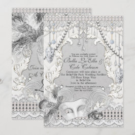 Masquerade Perlen Diamant Bling Hochzeit Einladung