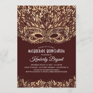 MASQUERADE QUINCEANERA 15. GEBURTSTAG EINLADUNG
