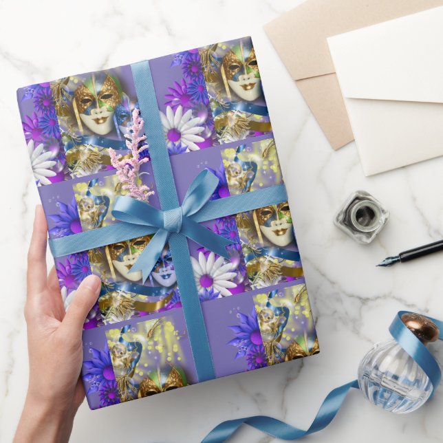 Masquerade quinceanera Venezianische Masken Geschenkpapier (Schenken)
