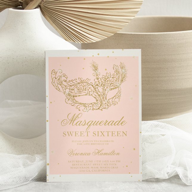 Masquerade Rosa Glitzer Maske Budget Sweet 16 (Von Creator hochgeladen)