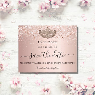 Masquerade rose or enregistrer la carte de date