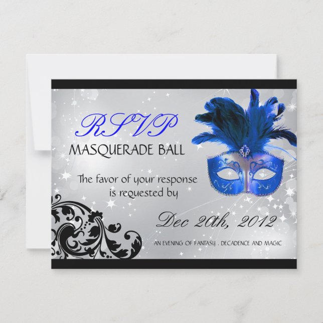 Masquerade RSVP-Karten RSVP Karte (Vorderseite)
