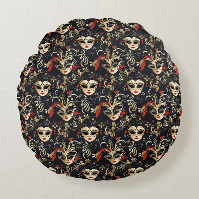 Masquerade Rundes Kissen (Vorderseite)
