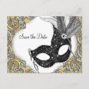 Masquerade Save the Date Ankündigungspostkarte