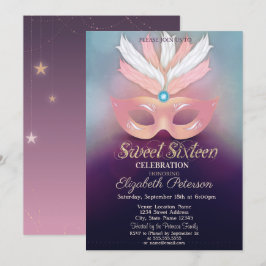 Masquerade, Sterne, Ombre Sweet 16 Einladung