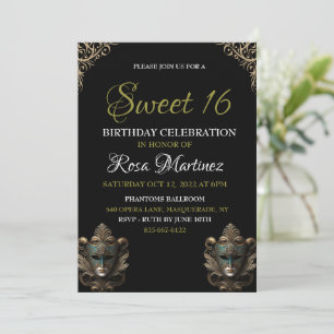 Masquerade sucré 16 invitation