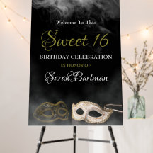 Masquerade Sweet 16 Willkommenszeichen