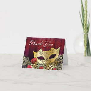 Masquerade Thanks You Card Dankeskarte