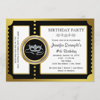 Masquerade Ticket Party Einladung