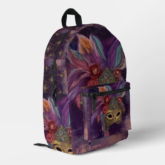 MASQUERADE VENICE ART BEDRUCKTER RUCKSACK (Rückseitige Ecke links)