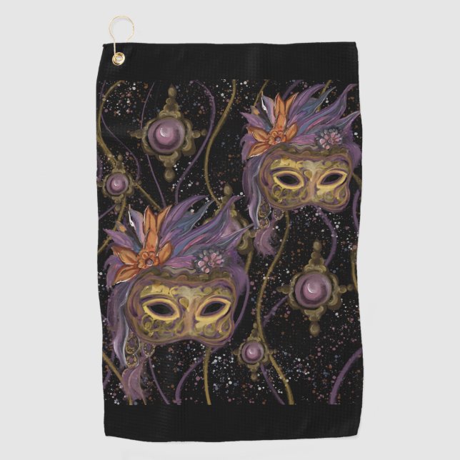 MASQUERADE VENICE ART GOLFHANDTUCH (Vorderseite)