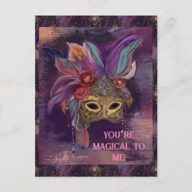 MASQUERADE VENICE ART POSTKARTE (Vorderseite)