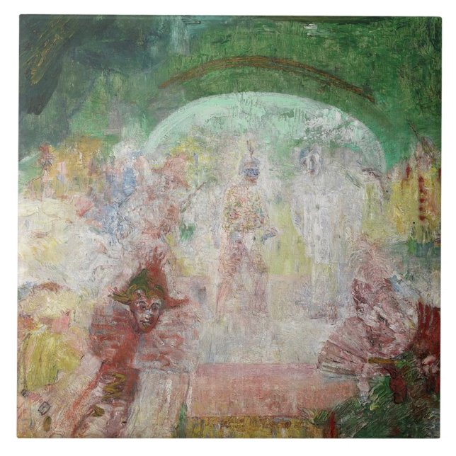 Masquerade von James Ensor (1889) Fliese (Vorderseite)