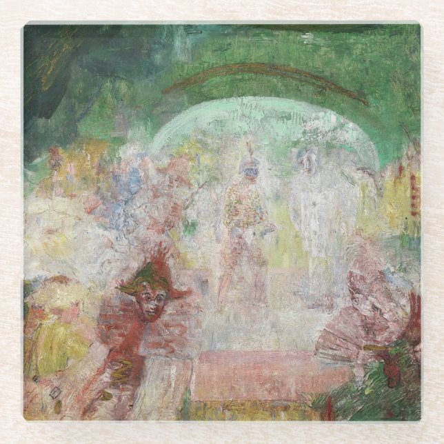 Masquerade von James Ensor (1889) Glasuntersetzer (Vorderseite)