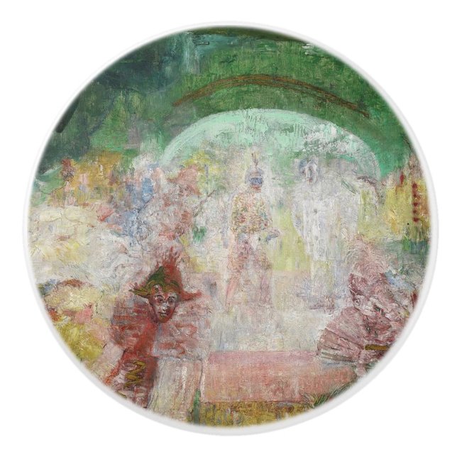 Masquerade von James Ensor (1889) Keramikknauf (Vorderseite)