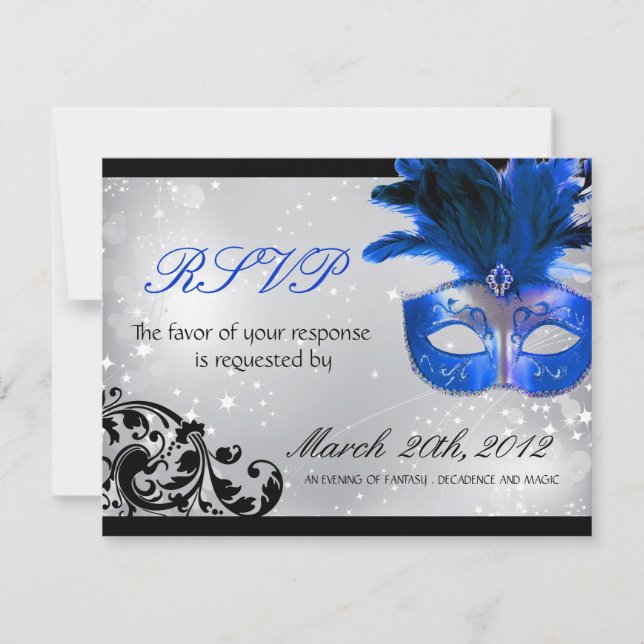 Masquerade Wedding RSVP Cards (Vorderseite)