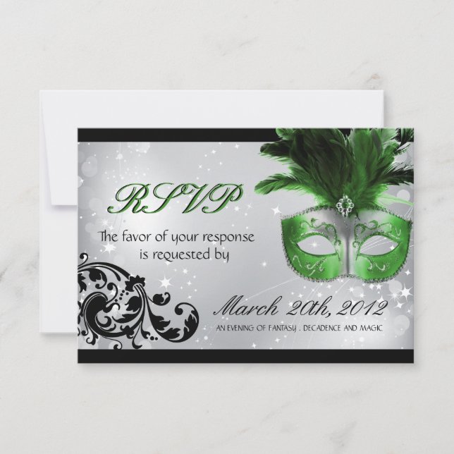 Masquerade Wedding RSVP Cards (Vorderseite)