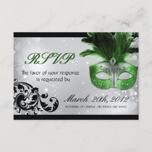 Masquerade Wedding RSVP Cards Karte