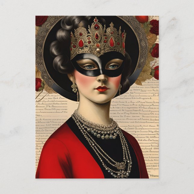 Masquerade Woman Postkarte (Vorderseite)