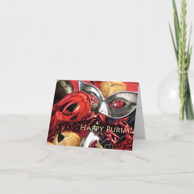 Masques de Purim et carte de Hamantashen (Devant)