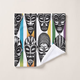 Masques Tribaux Africains Serviette en rayures col