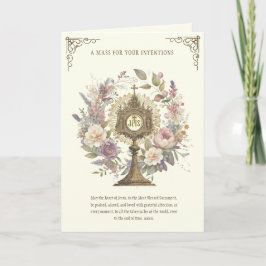 Mass Bieten floralen göttlichen Lob Eucharist Karte