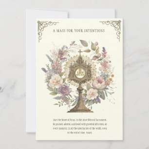 Mass Bieten floralen göttlichen Lob Eucharist Karte
