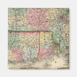 Mass, Conn, RI Map von Mitchell Magnet