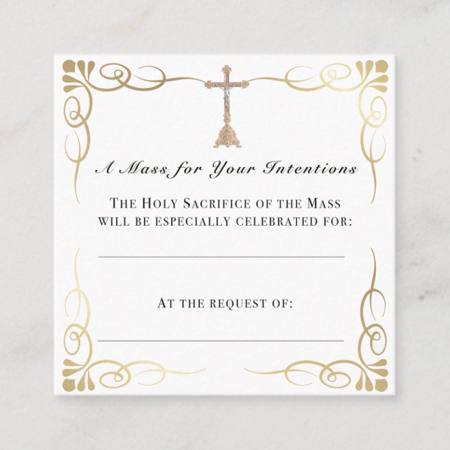 Mass Intention Card - katholisches Gebet Quadratische Visitenkarte (Vorderseite)