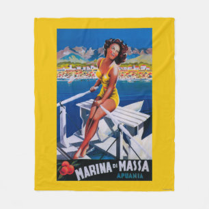 Massa Jachthafen-Reise-Plakat Fleecedecke