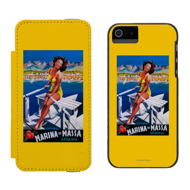 Massa Jachthafen-Reise-Plakat Incipio iPhone Geldbeutel-Hülle (Seite an Seite)