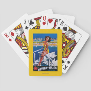 Massa Jachthafen-Reise-Plakat Spielkarten