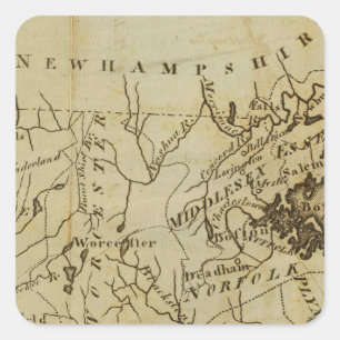 Massachusetts 3 quadratischer aufkleber